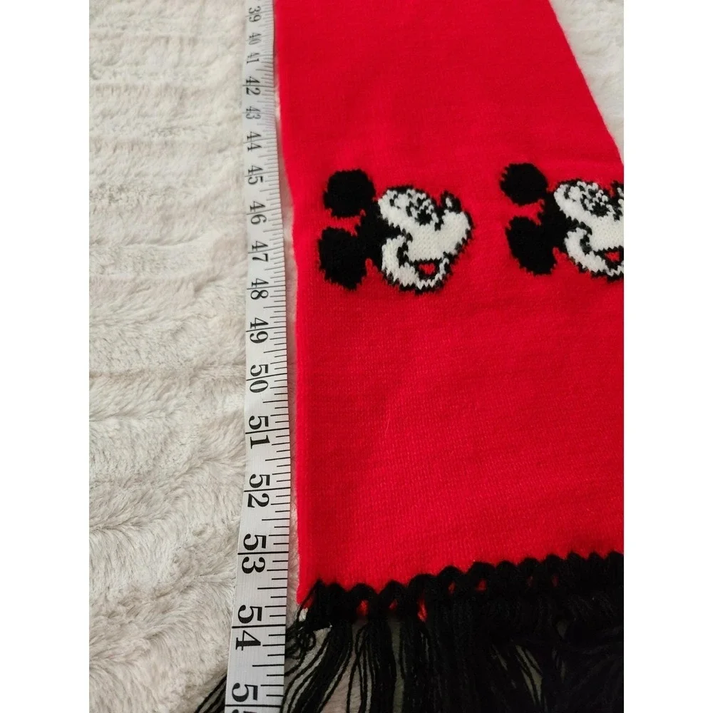 Vintage 80s Walt Disney Knit Scarf‎ Mickey Mouse Garon Mills Knit 100% Acrylic